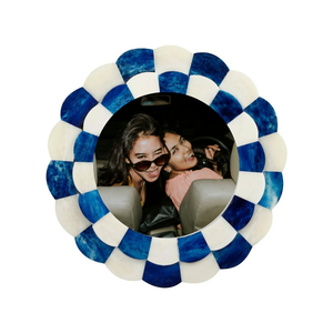 Picture Frame Scalloped Art Blue & White, 4 sizes