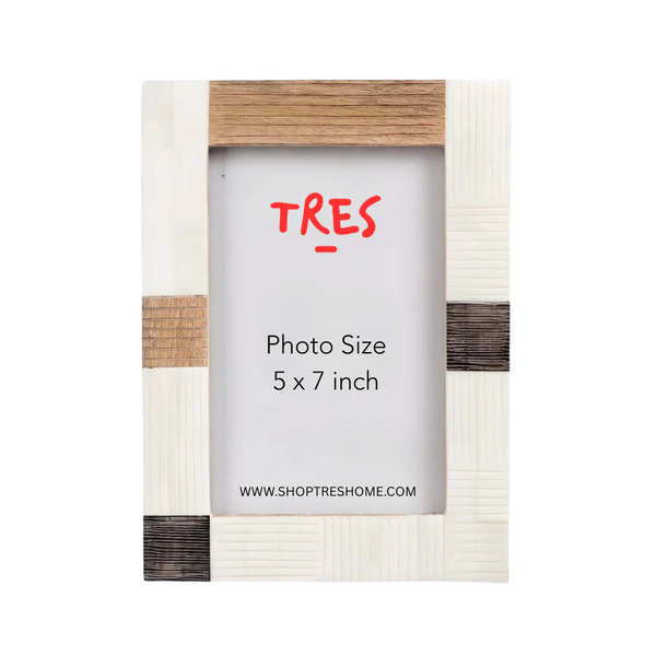 Bone Inlay & Wood Photo Frame