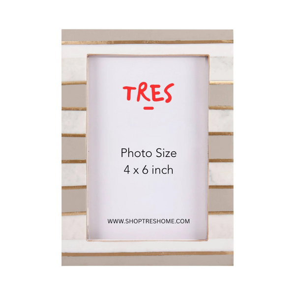 Brass Striped Photo Frame