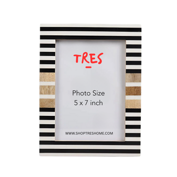 Wood & Resin Striped Photo Frame