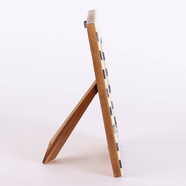 Bone Checkered Photo Frame
