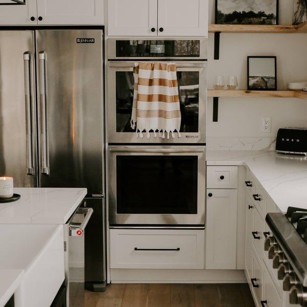 Soft Turkish Cotton Hand Towel - Neutral Stripe