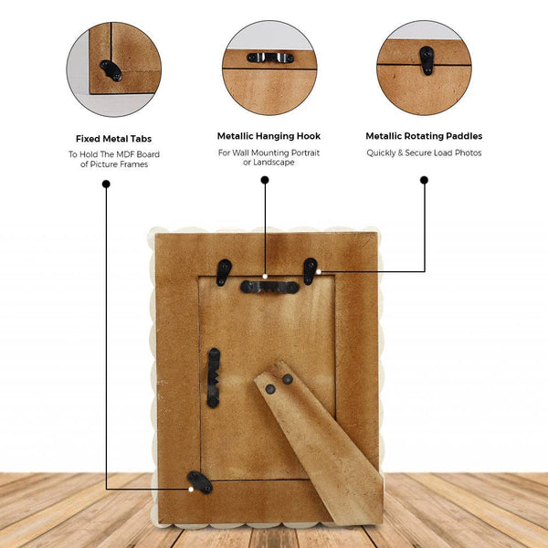 Bone Checkered Photo Frame