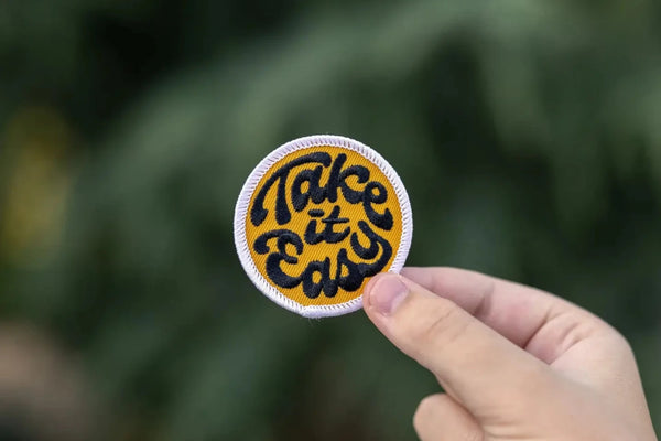 Take it Easy" Embroidered Iron-On Patch