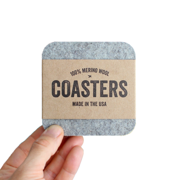 Gray Felt Coasters Set of 4 – Stylish & Durable