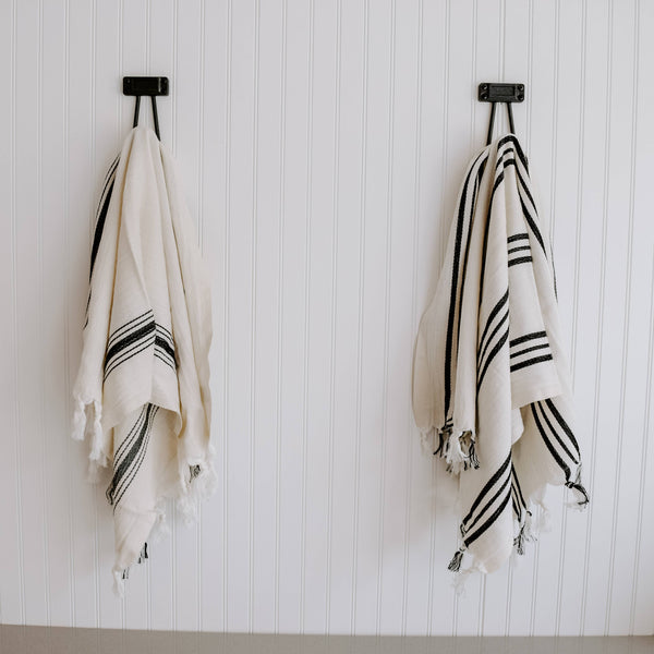 Luxurious Turkish Cotton Hand Towel with Triple Stripes
