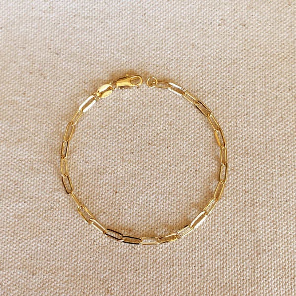 Paperclip Bracelet 18k Gold