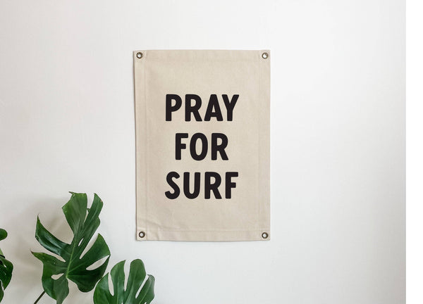 Pray for Surf Canvas Banner – Coastal Wall