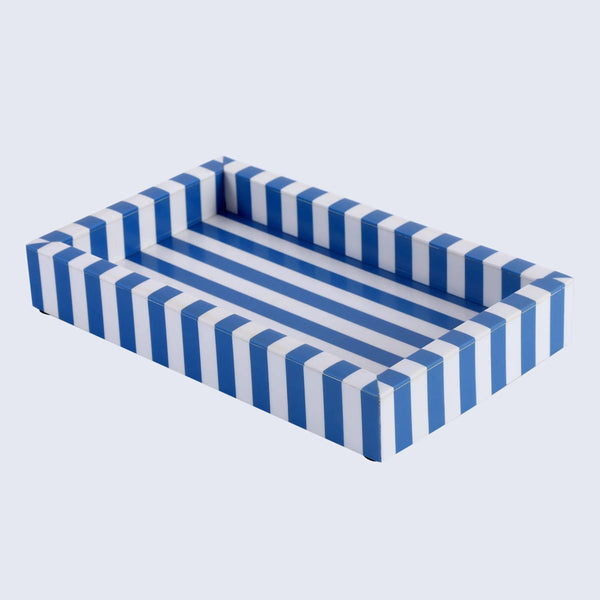 Indigo Striped Tray