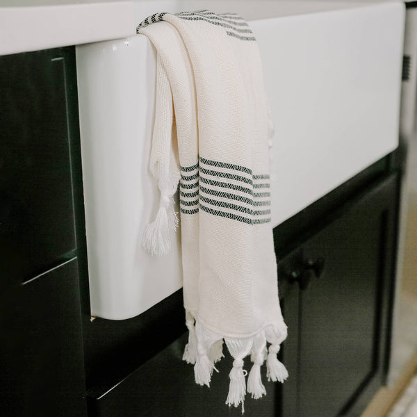 Soft Turkish Cotton Hand Towel with Stripes