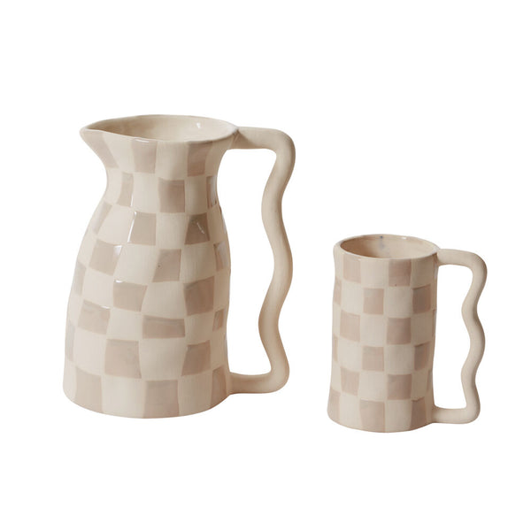 Ceramic Checkered Drinkware