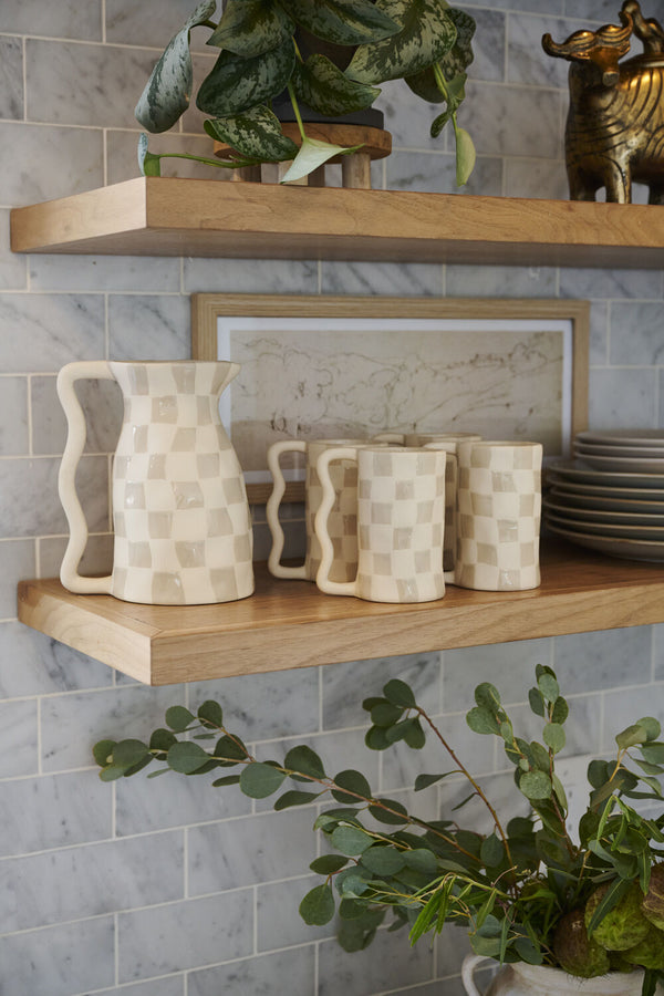 Ceramic Checkered Drinkware