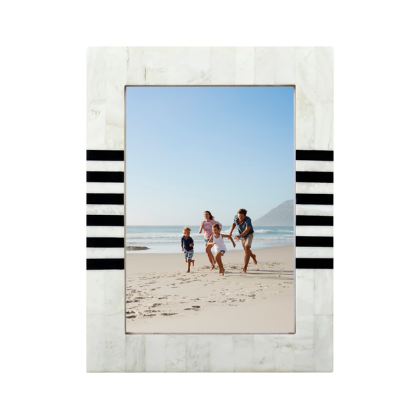 Bone Inlay Striped Photo Frame