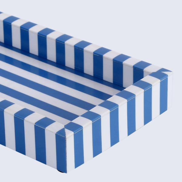 Indigo Striped Tray