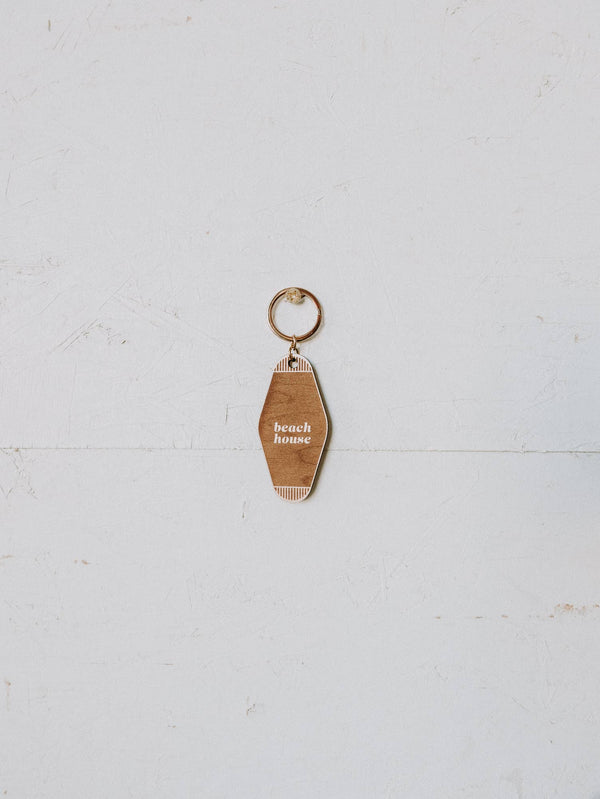 Vintage Beach House Motel Keychain