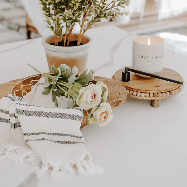 Soft Turkish Cotton Hand Towel - Double Stripes