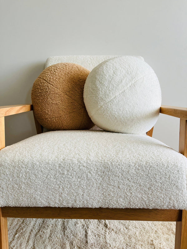 Plush Round Pillow – Modern 12" Decorative Cushion