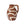 Ceramic vase with brown and white design on a white background