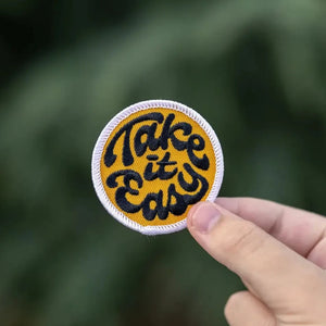 Take it Easy" Embroidered Iron-On Patch
