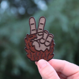 Bigfoot Peace Sign Iron-On Embroidered Patch for Apparel