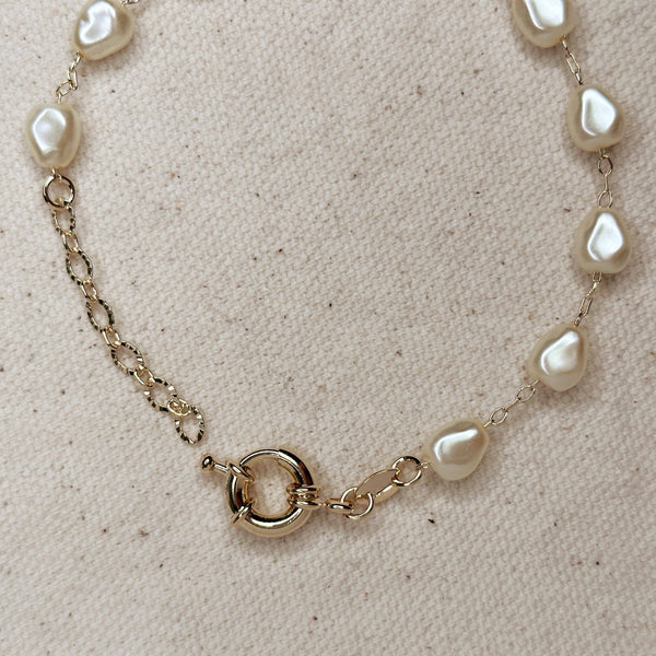 Baroque Pearl Bracelet 18k Gold