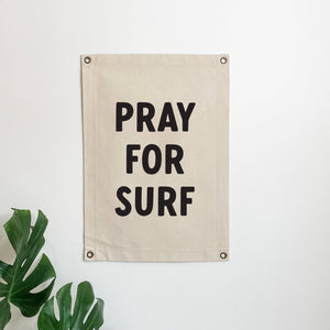 Pray for Surf Canvas Banner – Coastal Wall