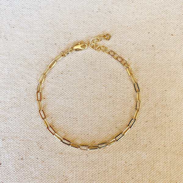 Paperclip Bracelet 18k Gold
