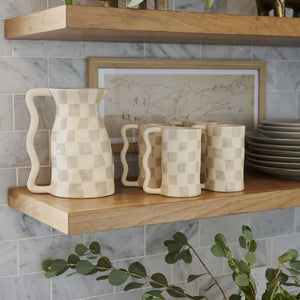 Ceramic Checkered Drinkware