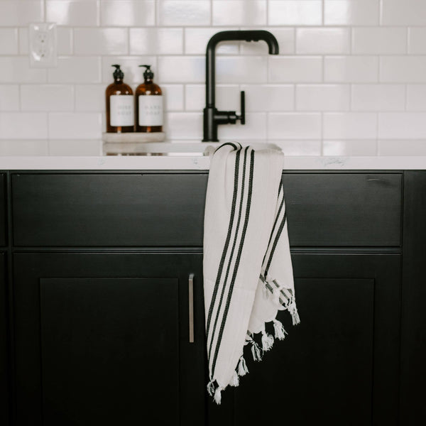 Luxurious Turkish Cotton Hand Towel with Triple Stripes